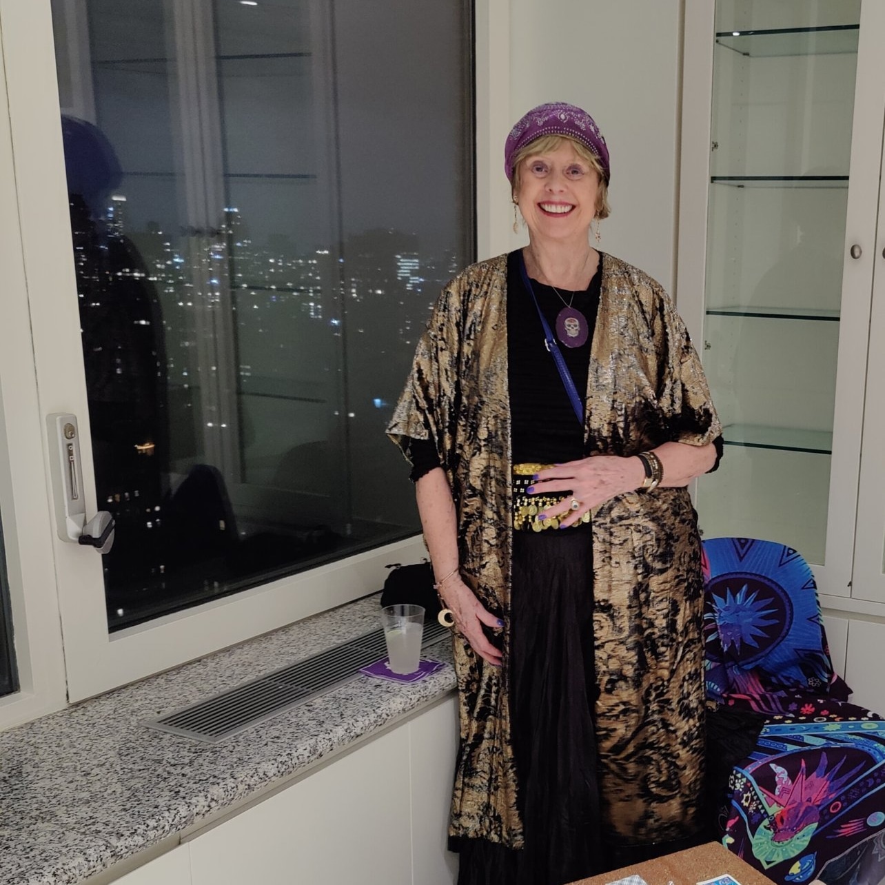 Paula Roberts in costume for a Halloween engagement in New York